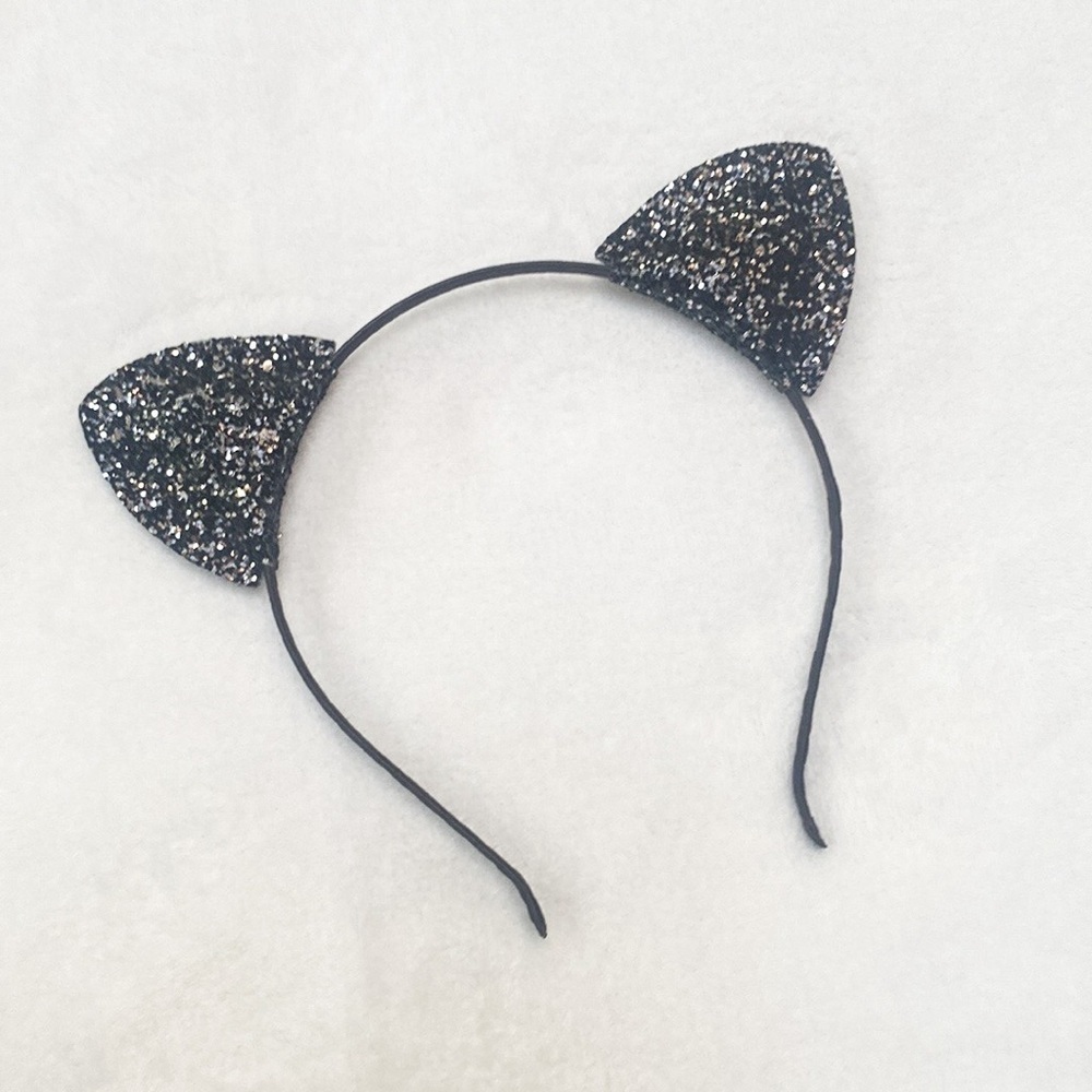 Fun sexy festive glitter black cat ears - Picture 2 of 3